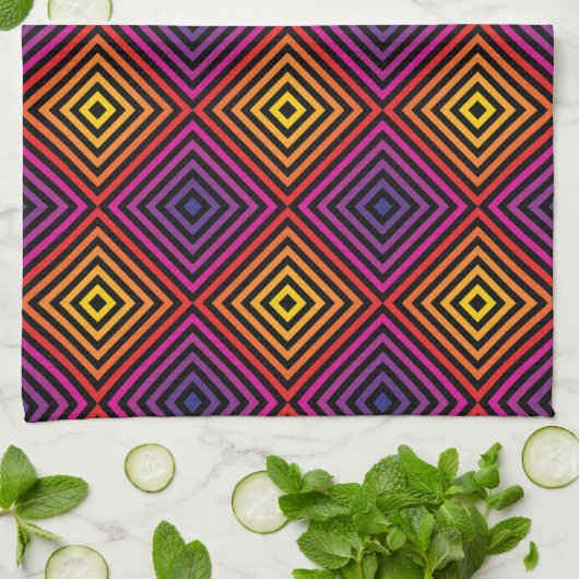 Psychedelic Rainbow Chevron Patroon Theedoek (Gevouwen)