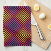 Psychedelic Rainbow Chevron Patroon Theedoek (Quarter Fold)