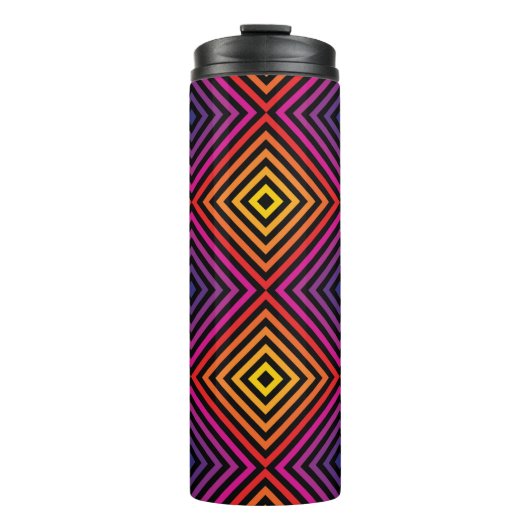 Psychedelic Rainbow Chevron Patroon Thermosbeker (Voorkant)