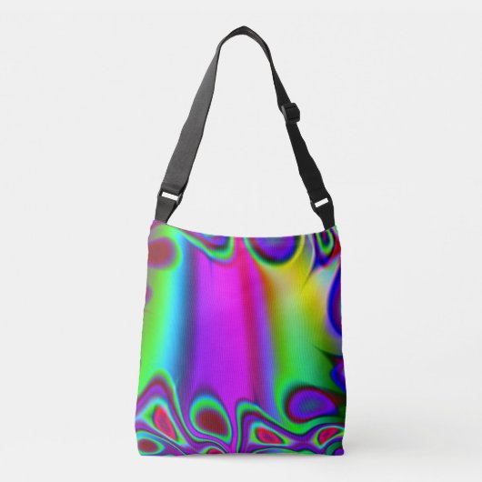 Psychedelic Rainbow Crossbody Tas (Voorkant)