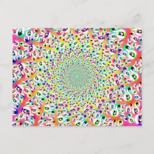 Psychedelic Rainbow Eyes Mandala Briefkaart