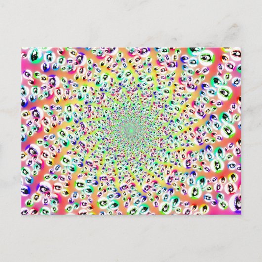 Psychedelic Rainbow Eyes Mandala Briefkaart (Voorkant)