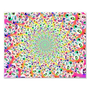 Psychedelic Rainbow Eyes Mandala Foto Afdruk