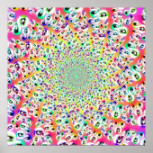Psychedelic Rainbow Eyes Mandala Poster (Voorkant)