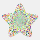 Psychedelic Rainbow Eyes Mandala Ster Sticker (Voorkant)
