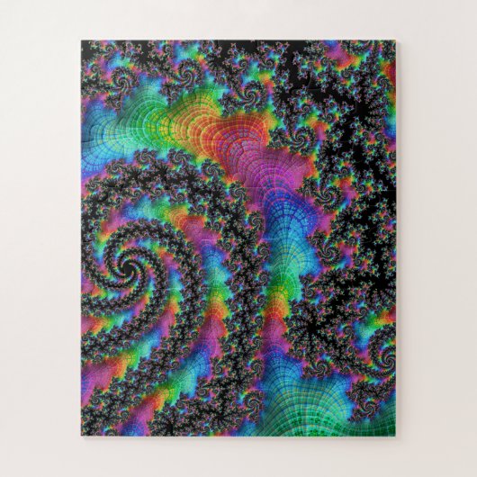 Psychedelic Rainbow Fractal Legpuzzel (Verticaal)