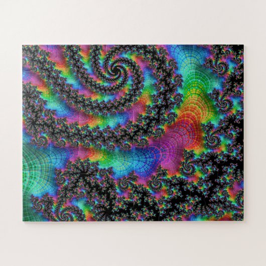 Psychedelic Rainbow Fractal Legpuzzel (Horizontaal)