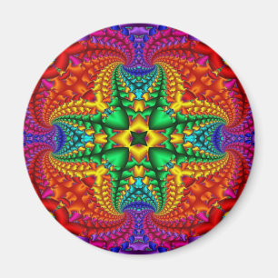 Psychedelic Rainbow Fractal Magneet