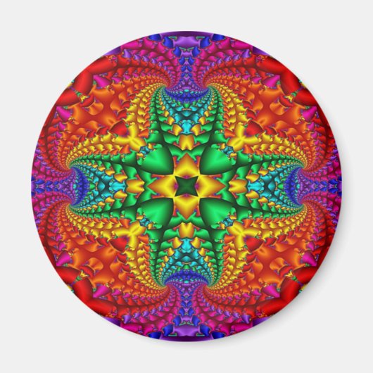 Psychedelic Rainbow Fractal Magneet (Voorkant)