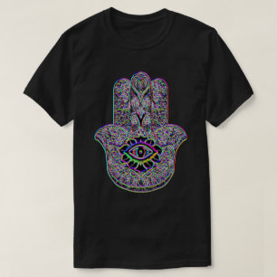 Psychedelic Rainbow Hamsa Indie Art Symbol T-shirt