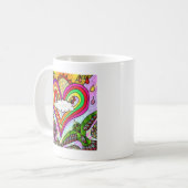 Psychedelic Rainbow Heart Art Print Koffiemok (Voorkant links)