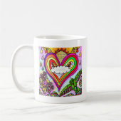 Psychedelic Rainbow Heart Art Print Koffiemok (Links)