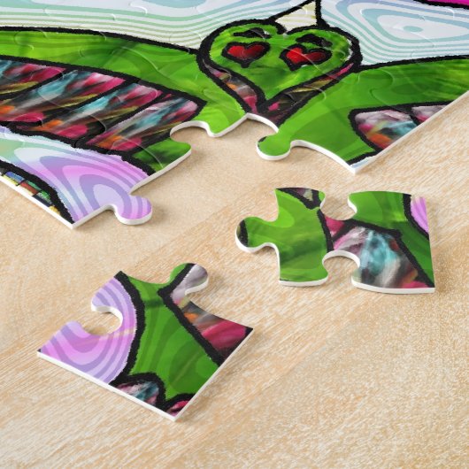 Psychedelic Rainbow Heart Art Print Legpuzzel (Zijkant)