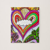 Psychedelic Rainbow Heart Art Print Legpuzzel (Verticaal)