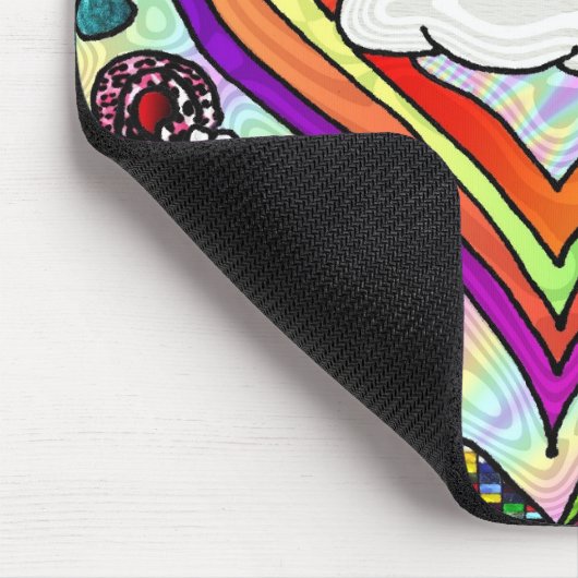 Psychedelic Rainbow Heart Art Print Muismat (Hoek)