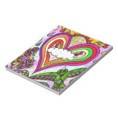 Psychedelic Rainbow Heart Art Print Notitieblok (Linkerzijde)