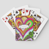 Psychedelic Rainbow Heart Art Print Speelkaarten (Achterkant)
