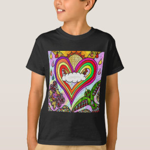Psychedelic Rainbow Heart Art Print T-shirt