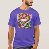 Psychedelic Rainbow Heart Art Print T-shirt (Voorkant)