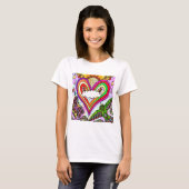 Psychedelic Rainbow Heart Art Print T-shirt (Voorkant volledig)