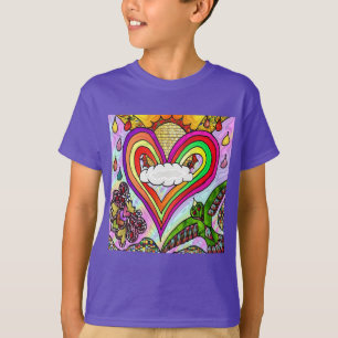 Psychedelic Rainbow Heart Art Print T-shirt