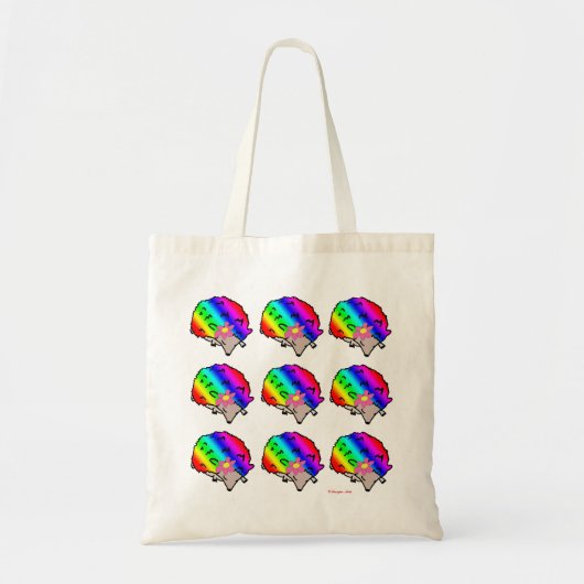 Psychedelic Rainbow Hedelg Canvas Shopping Bag Tote Bag (Voorkant)