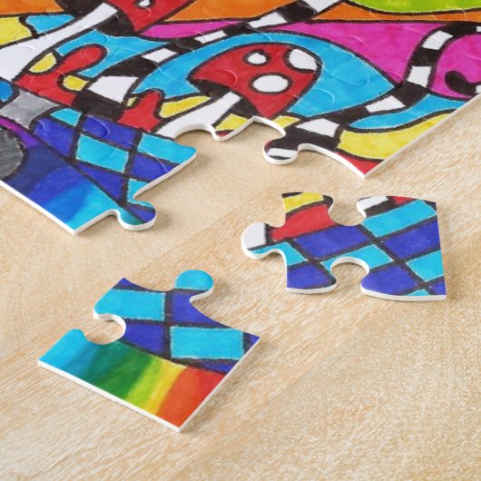 Psychedelic Rainbow Hippy Design Legpuzzel (Zijkant)