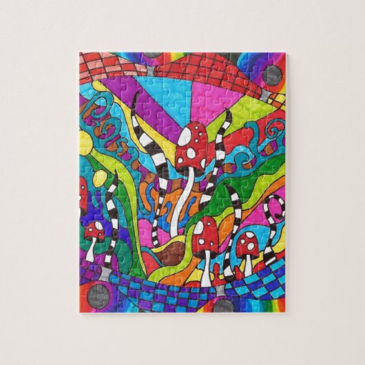 Psychedelic Rainbow Hippy Design Legpuzzel (Verticaal)