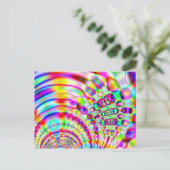 Psychedelic Rainbow Hippy Sunrise Briefkaart (Staand voorkant)