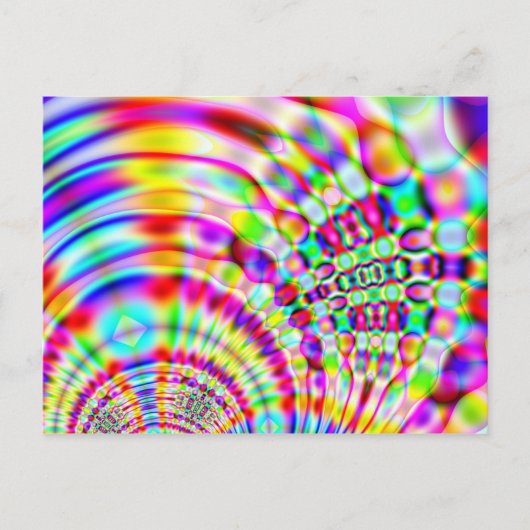 Psychedelic Rainbow Hippy Sunrise Briefkaart (Voorkant)