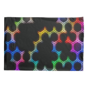 Psychedelic Rainbow Hive Fractal Patroon Kussensloop