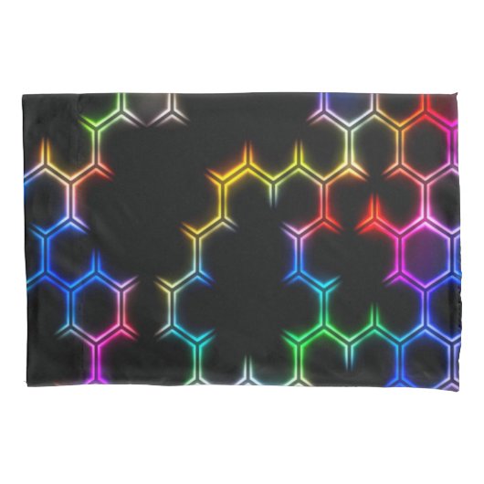 Psychedelic Rainbow Hive Fractal Patroon Kussensloop (Voorkant)