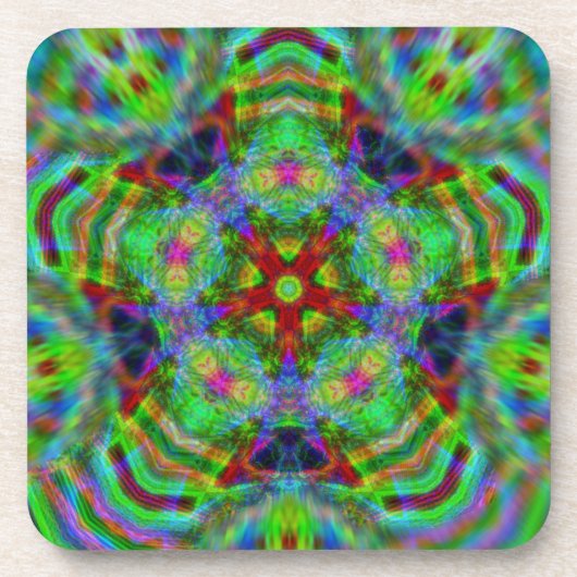Psychedelic Rainbow Kaleidoscope Onderzetters (Voorkant)