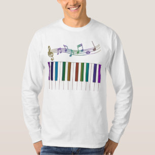 Psychedelic Rainbow Keys Piano Music T-Shirt