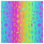 Psychedelic Rainbow Kitchen Stuff Stof (Close Up)
