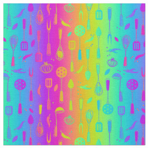 Psychedelic Rainbow Kitchen Stuff Stof