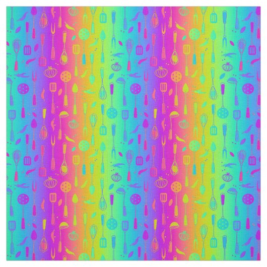 Psychedelic Rainbow Kitchen Stuff Stof (Swatch)