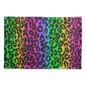 Psychedelic Rainbow Leopard Animal Print Kussensloop (Achterkant)