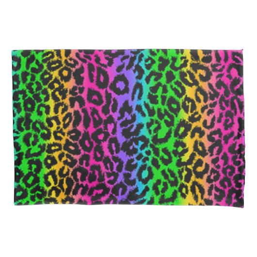 Psychedelic Rainbow Leopard Animal Print Kussensloop (Voorkant)