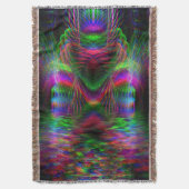 Psychedelic Rainbow Love Heart weven Throw Blanket Deken (Voorkant Verticaal)