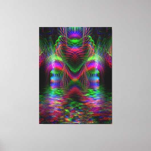 Psychedelic Rainbow Love Hearts Wrapped Canvas (Voorkant)