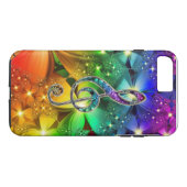Psychedelic Rainbow Music Clef iPhone 7 Hoesje (Achterkant (Horizontaal))