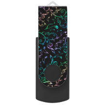Psychedelic Rainbow-Muzieknoten USB Flash Drive