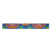 Psychedelic Rainbow Neon Ribbon Satijnen Lint (Voorkant)