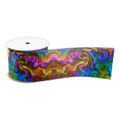 Psychedelic Rainbow Neon Ribbon Satijnen Lint (Spoel)