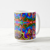 Psychedelic Rainbow Neon supertrippy Coffee-Mok Koffiemok (Voorkant rechts)