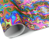 Psychedelic Rainbow Neon Wrapping Paper Cadeaupapier (Rol Hoek)