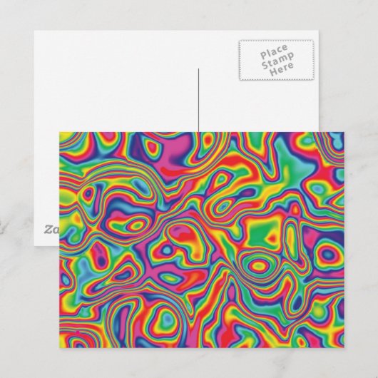 Psychedelic Rainbow Oil Pattern Briefkaart (Voorkant / Achterkant)