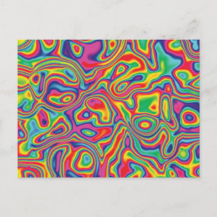 Psychedelic Rainbow Oil Pattern Briefkaart