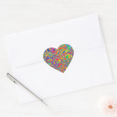 Psychedelic Rainbow Oil Pattern Hart Sticker (Envelop)